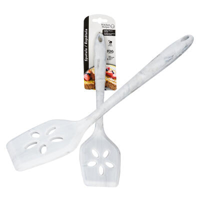 slotted spoon marble white -- 48 per case