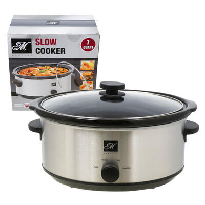 oval slow cooker- 7qt- silver -- 2 per case