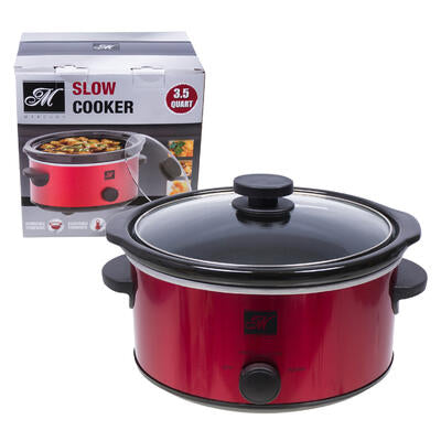 ovel slow cooker- 3.5qt- red -- 2 per case