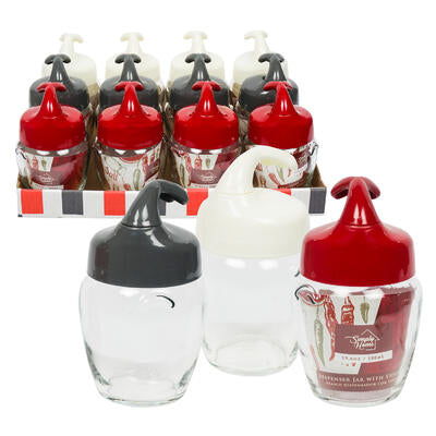 glass jar w plastic lid- 19.6oz- 3 assortments -- 12 per case