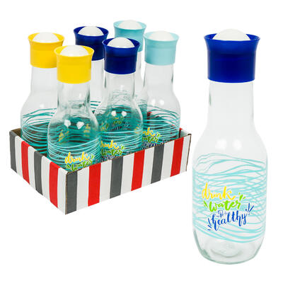 glass pitcher- 33.8oz- 3 assortments -- 6 per case
