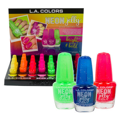 l.a. colors neon jelly nail polish -- 24 per case