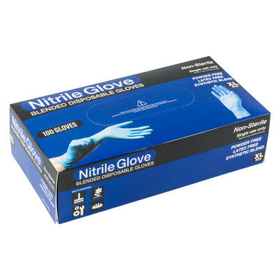100ct nitrile disposable gloves- xl -- 10 per case