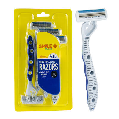 triple blade razors 4ct - men's - bulk 72 -- 72 per case