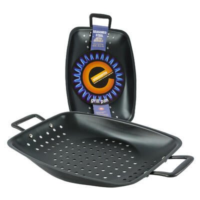 rectangular carbon steel grill pans - 14.5 inches -- 4 per case