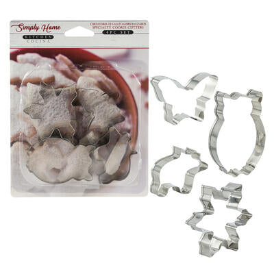 stainless steel cookie cutters - 4 pack -- 48 per case