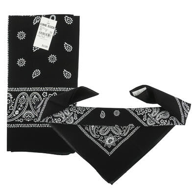 paisley bandana - black - - -- 60 per case