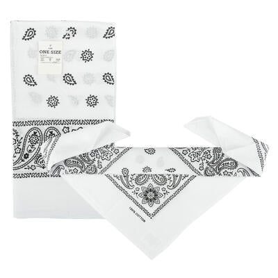 paisley bandana - white - -- 60 per case