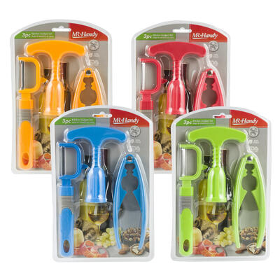stainless steel kitchen tool set - 3 pieces - 4 color assortment -- 96 per case