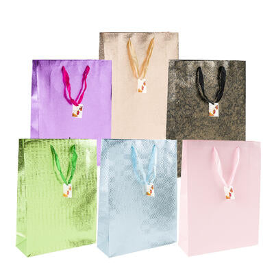 embossed gift bags - large - 6 assortments -- 72 per case