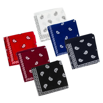 bulk bandanas - 21 x 21 - 6 colors -- 72 per box