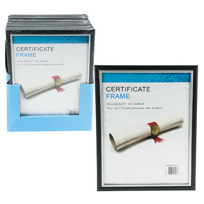 certificate frames 8.5x11 - bulk - black & silver -- 48 per case