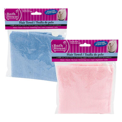 hair drying towel- 23.6x7.8 - 2 assortments -- 72 per case