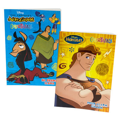 hercules & emperor's new groove coloring book - 80 pages -- 36 per case