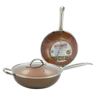 sauté pans with glass lid - 3.5qt -- 4 per case