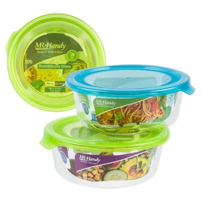 round glass food containers - 32.1oz - home and garden -- 12 per case