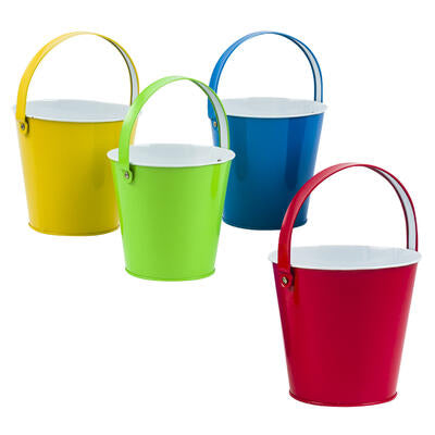 tin pail 1.1qt - 4 assorted colors -- 48 per case