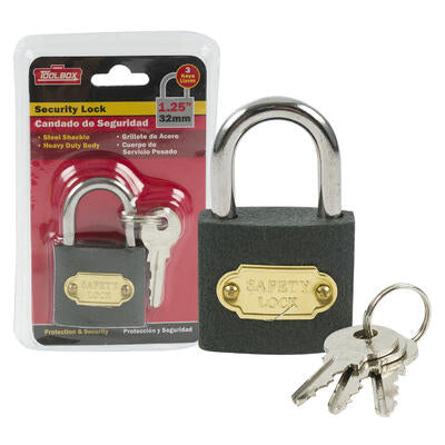 pad lock with keys - 1.25 in - bulk -- 48 per case