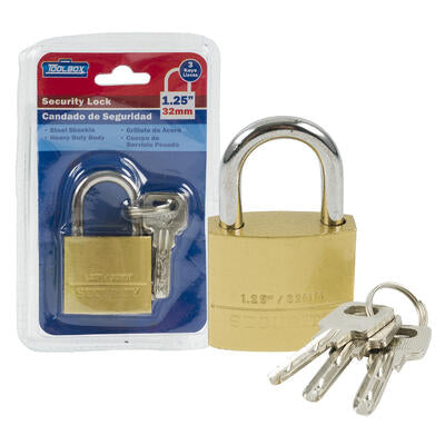 pad lock with keys - 1.25 in - bulk  -- 48 per case
