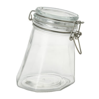 slanted glass jars w/latch 7 in -- 6 per case