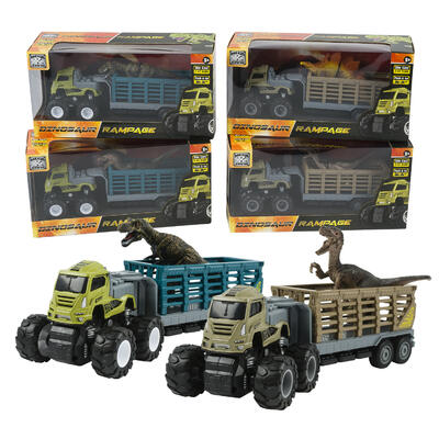 4wd toy truck with dinosaurs - 3 assortments -- 12 per case