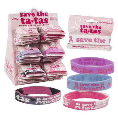 breast cancer awareness bracelets - assorted colors -- 144 per case
