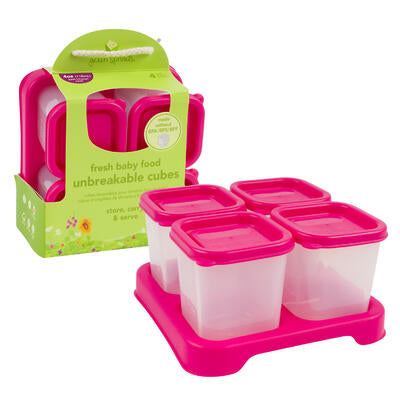 4oz pink square food containers - - -- 12 per case