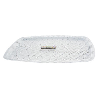 plastic diamond cut serving tray - 18x12 -- 12 per case
