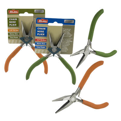 chain nose pliers 4.9 in - 48 pack - 2 assorted colors -- 48 per case