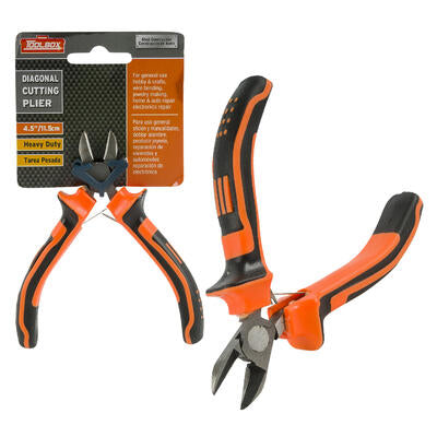 diagonal cutting pliers 4.5 in - orange - bulk -- 48 per case