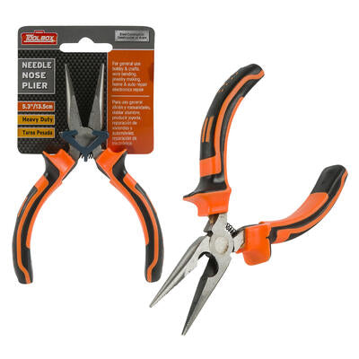 needlenose pliers 5.3 in - orange - bulk -- 48 per case