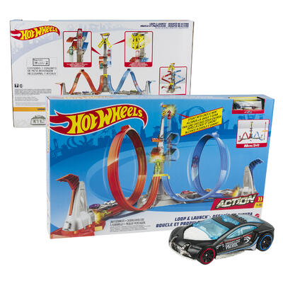 hot wheels loop and launch track set -- 4 per case