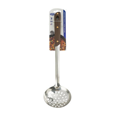 stainless steel skimmer 15 in - bulk 48 pack - red brown handle -- 48 per case