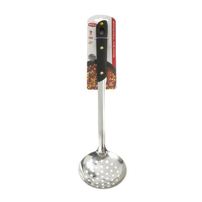 stainless steel skimmer - 14 in - black handle -- 48 per case