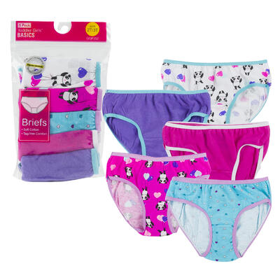 girls panties 5 pack - 2t-3t - bulk -- 24 per case