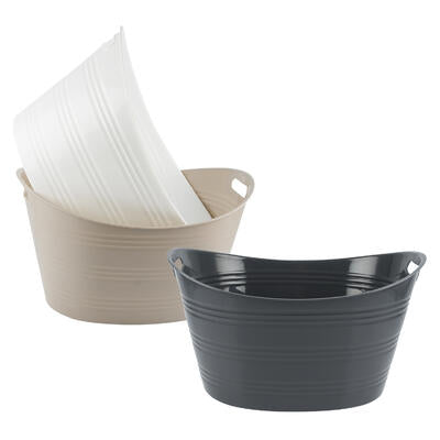 20.66 gallon plastic oval tubs - assorted -- 12 per case