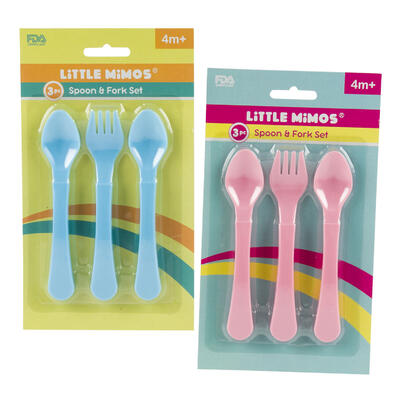 little mimos spoon and fork sets - 5 assorted -- 72 per case