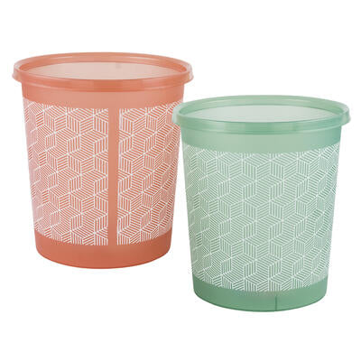 10l trash bins - assorted colors -- 48 per case