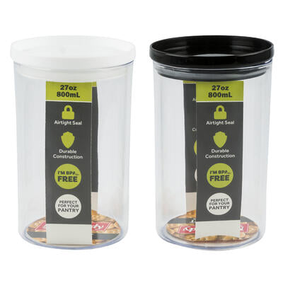 mr. handy airtight canisters - 27.05oz - assorted colors -- 24 per case