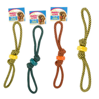 pet rope toy- 14.9 - 3 assorted colors -- 48 per case