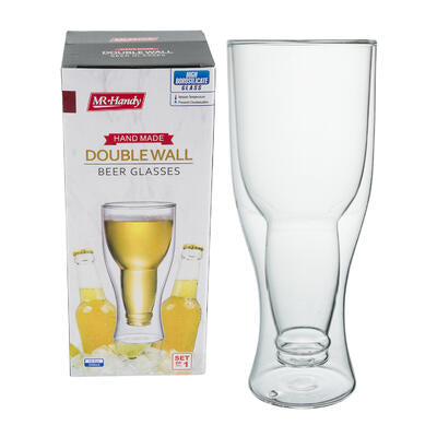 double wall beer mugs - 16.9 oz - - -- 12 per case