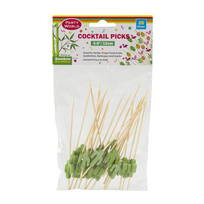 cactus bamboo cocktail picks - - -- 48 per case