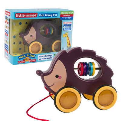 little mimos hedgehog pull along toy 6.4 in -- 12 per case