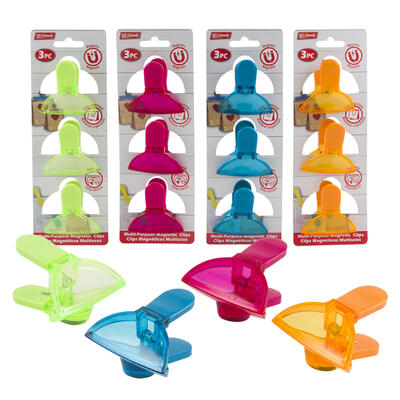 magnet clips - 2.5 in - 4 assorted colors -- 48 per case