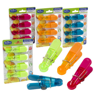 kitchen and co 4pc magnet clips- 2.8 - assorted -- 48 per case