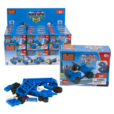 police building block set 25-27pc - bulk -- 48 per case