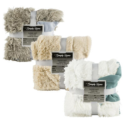 simply home super soft blankets - 50x60 - assorted -- 12 per case