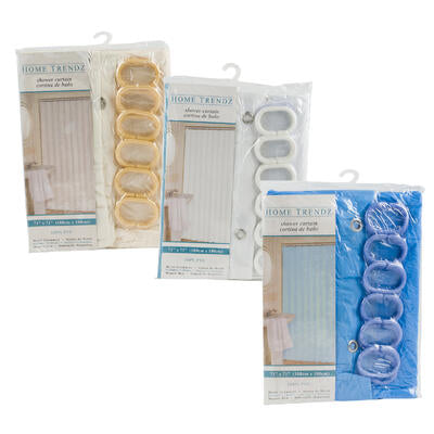 designer shower curtains with hooks - 71 - 4 assortments -- 48 per case