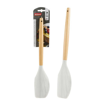 mr. handy silicone scraper w wooden handle- 12.5 -- 48 per case