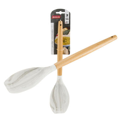 mr. handy silicone spoon w wooden handle- 12.5 -- 48 per case